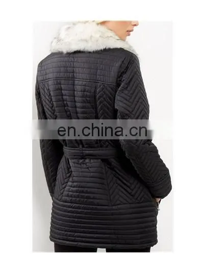 Waterproof Leather-look Quilted Nylon Jacket for Ladies photo-4