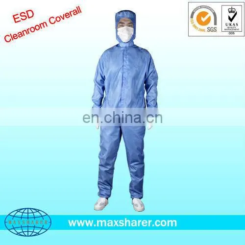Cleannroom Use Anti-static 5mm Grid Polyester Esd Coverall for Multi Field Purpose photo-5