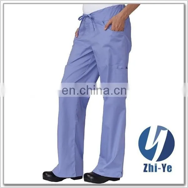Hospital Style Cargo Pocket Stretch Flare Leg Scrub Pants photo-3