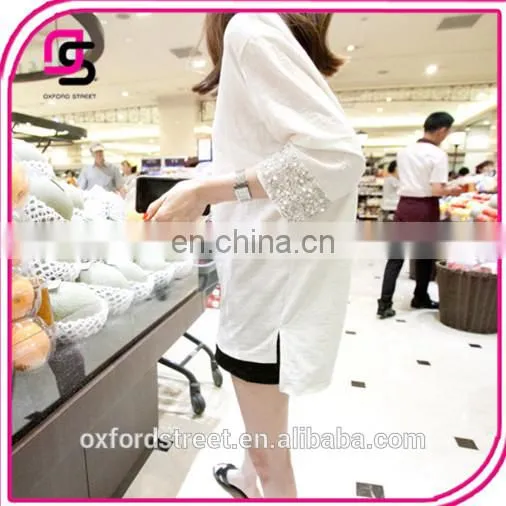 Korean Style Casual Short Long Sleeved Women's Primer Shirt Cotton Cotton Loose Seven Minutes photo-5