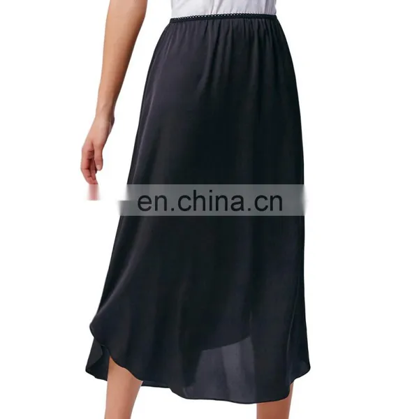 Kate Kasin Women's 35" Comfortable Satin Waist Slip Half Slip Undergarment KK000264-1
