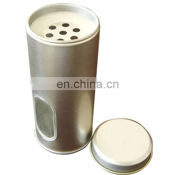 High Quality Round Silver Tins With Window on Body for Spice Storage Canister photo-2