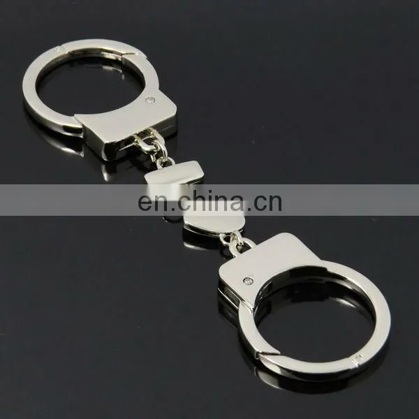 Wedding Gifts Silvery Heart Shape Pendant Handcuffs Key Chains