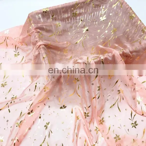 China Supplier Cheap High Quality 100% Polyester 30D Bronzing Chiffon Fabric for Saree photo-4