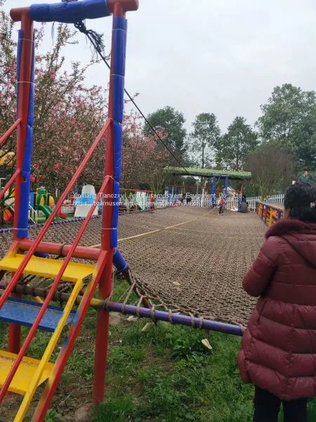 Outdoor Playground Adventure Park Rope Walking Bridge Kids Climbing Net Simple Suspension Bridge photo-3