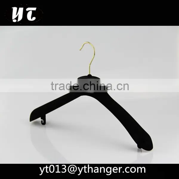 CY-631 Custom Flocking Plastic Hanger Velvet Plastic Hangers for Wide Shoulder Supplier's Choice photo-2
