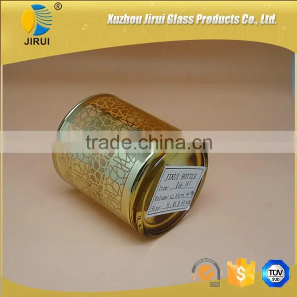 Gold Glass Candle Holder With Unique Pattern photo-4