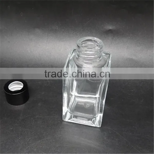 90ml Square Glass Material Clear Color Aroma Diffuser Bottles With Aluminum Caps photo-5