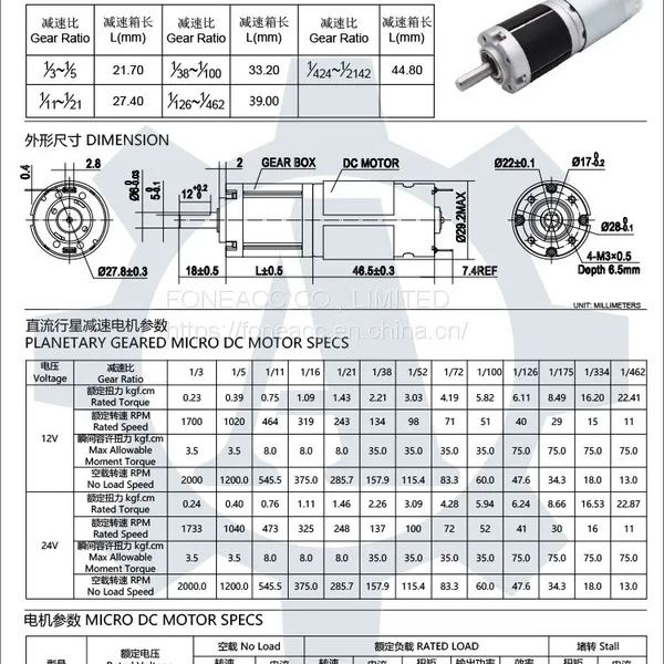 PG28-395 28 mm Small Metal Planetary Gearhead dc Electric Motor photo-2