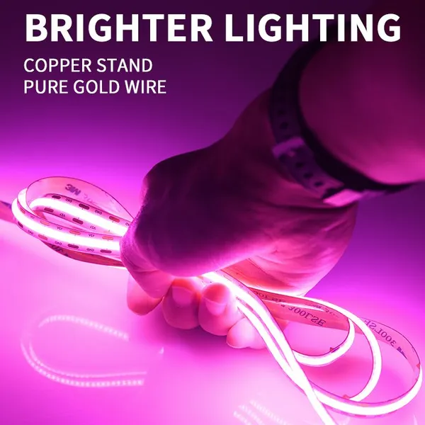 Flexible COB LED Strip Light Dv12v 420leds/m Color Pink photo-2