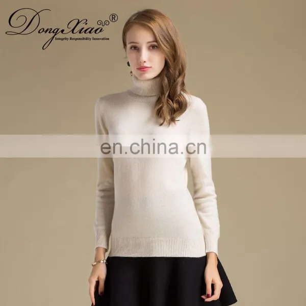 Factory Made Pure Cashmere High Neck Long Sleeve Heavy Cashmere Sweater Women 2018 photo-3