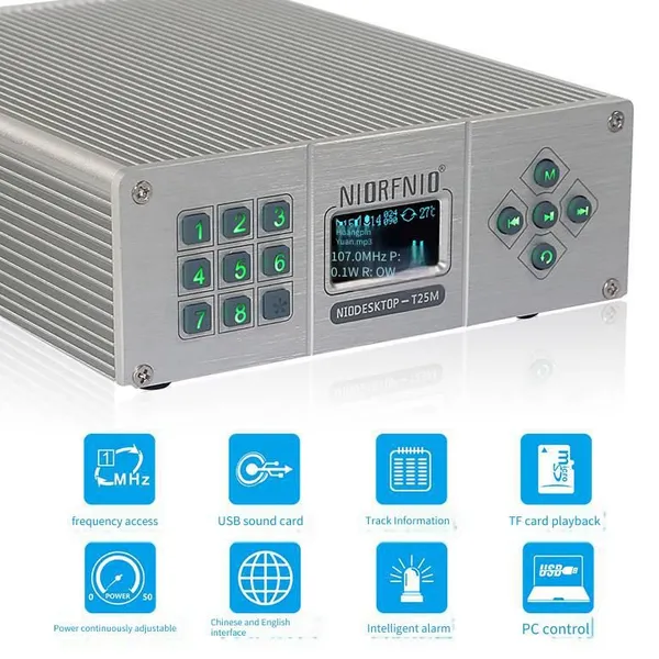 niorfnionio - t25m fm wireless frequency modulation transmitter for self-driving car cinemas with high-fidelity stereo sound