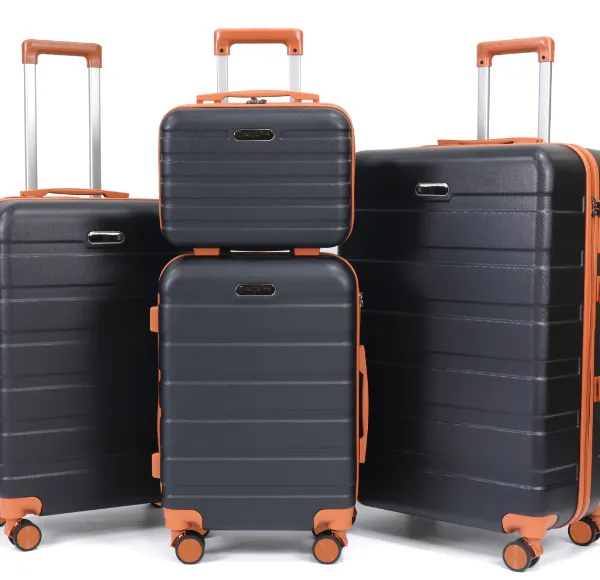 Practical 4-pieces ABS luggage sets with silent universal wheels