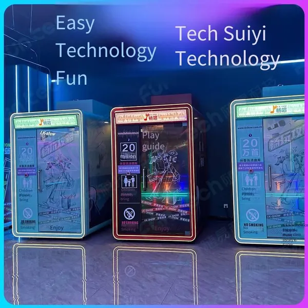 Mini Singing Machine, Mobile Ktv Room for Singing Practice, School Reading Booth With Soundproofing, Indoor Self-service Song Request Machine for Commercial Use With qr Code Scanning photo-2