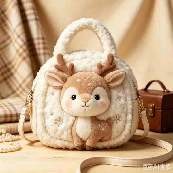 Cartoon Plush Bag, Shoulder Crossbody Bag, Handbag, Cute Little Animal Santa Claus Bag, Customizable