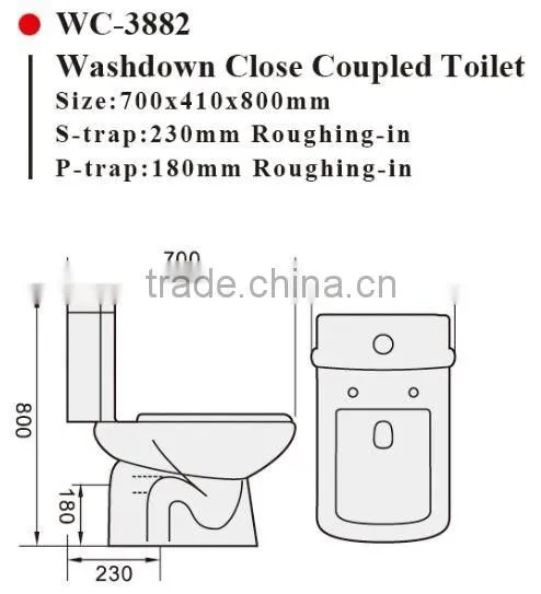 Two-piece MEIYE Watermark S/P Trap With GEBERIT or R&T Fitting Soft Cover, Australian WELS WC-3882 photo-2