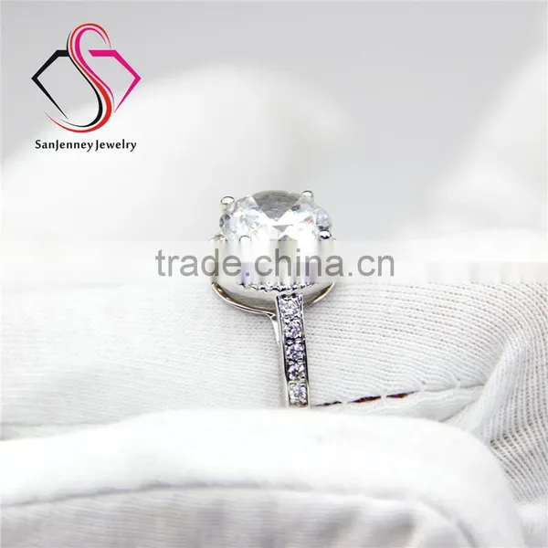 Round Brilliant Cut Moissanite 3CT 9.0mm Center 14k 18k White Yellow Gold Halo Diamond Engagement Ring photo-5