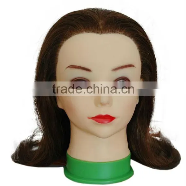 human hair head for hair style training mannequin head