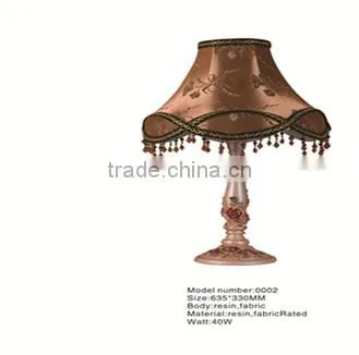 Factory Wholesale Cheap Price Resin Table Lamp&bedside Lamp With Brown Fabric Shade
