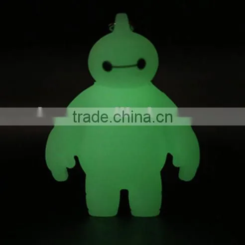 Glow in the Dark Baymax Characeter Mascot Football Baymax Keychain photo-3