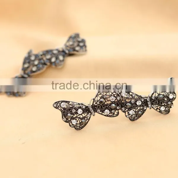 Luxurious Super Cute Loving Butterfly Long Hair Clip Rhinestone Barrettes Hair Ornament Accessories For Women Beauty photo-4