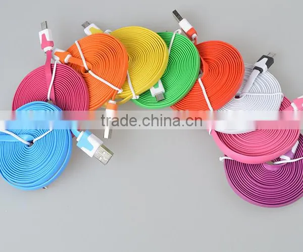 Multi-color Flat Wire Micro Usb a Data Charging Cable for Iphone photo-2
