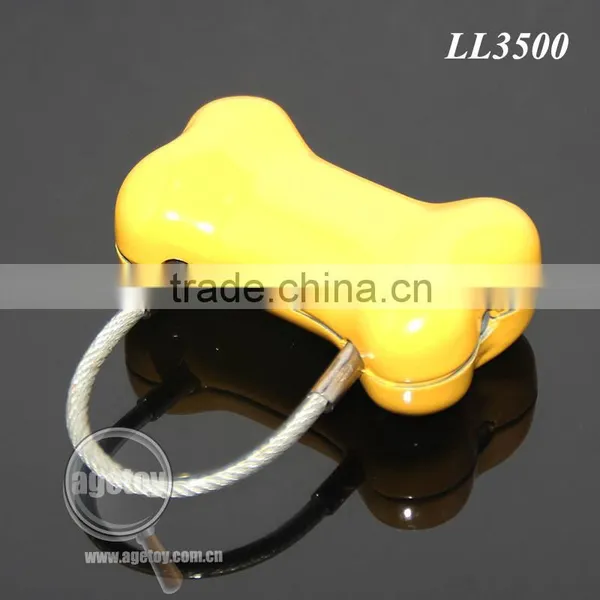 Cute Dog Bone Shaped Travel Luggage Three Codes Lock Suitcase Password Combination Lock Steel Wire Cipher Metal Digital Padlock photo-4