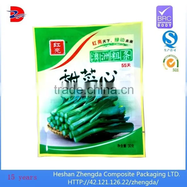 Custom Heat Seal Nylon Vacuum Plastic Printing Seed Bag 30g