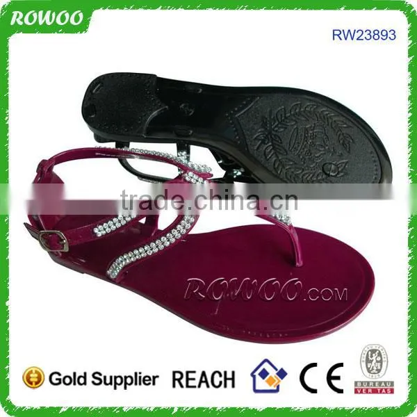 Hot Selling Ladies Fancy Flat Sandal Pvc Jelly Fashion Sandals photo-4