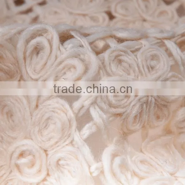 New Item Wool Flower Pattern Organza Lace Embroidery Fabric for Clothes photo-2