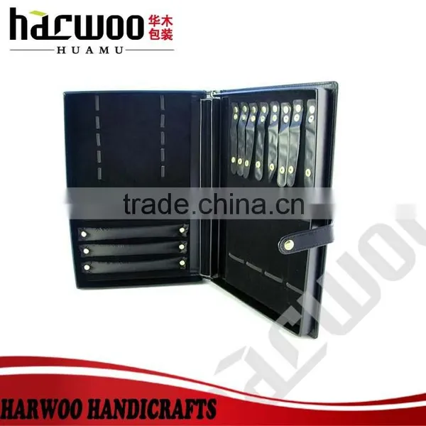 Black Leather Handmade Watch Box,custom Watch Packaging Portable Bag,creative Watch Packaging Box photo-2