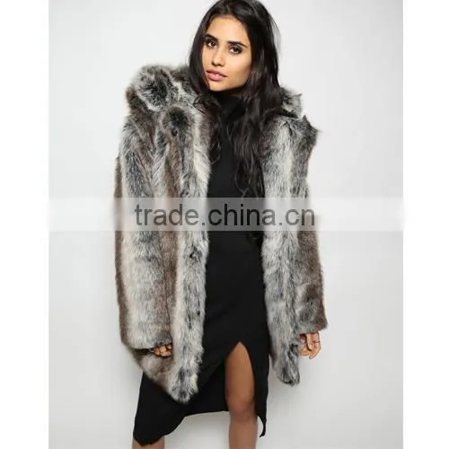 New Arrival Latest Coat Design for Women Wear Vintage Wolf Faux Fur Coat Quality Choice photo-5