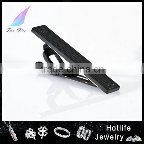 New Products 316L Stainless Steel Black Matte Bow Tie Clip With Custom Logo Quality Choice