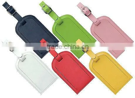 Multi Color Shaped Luggage Tags With Leather Flap