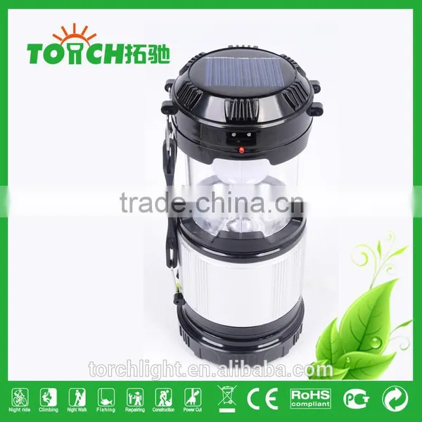 2 in 1 High Power Lantern Light&LED Flashlight Solar Rechargeable Camping Lamp Black Silver Portable Camp Light Outdoor Lighting photo-3