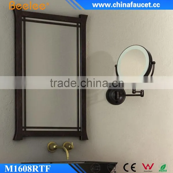 Beelee ORB Copper Double Side Cosmetic Wall Mounted Mirror With LED Light Quality Choice photo-2
