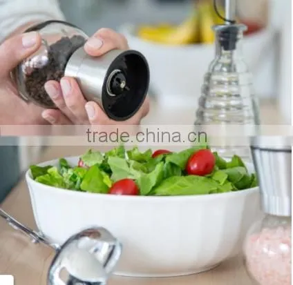 Trade Assurance OEM Package Glass Manual Salt And Pepper Grinders Mills Bottles With Stainless Steel Cap-Round photo-5
