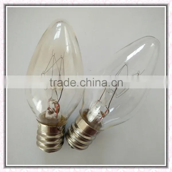 Wholesale corative lamp C7 E12 5W Mini candle incandescent bulb 110-120V