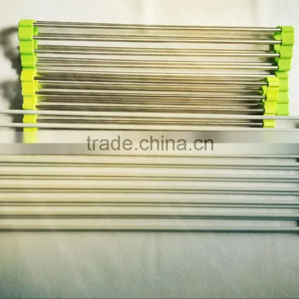 Hot Sale Roll Up Silicone Handy Drying Dish Rack Commercial Stainless Steel Dish Drainer