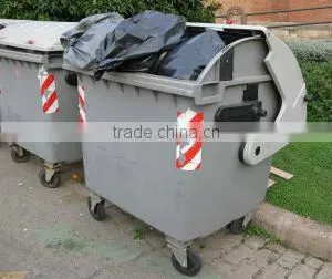 Industrial Large Hdpe 1100l Wheelie Bin With Wheels
