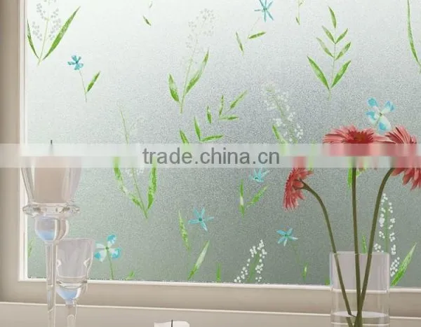Glass Membrane Peach Blossom Fashion Quality Flowers Bathroom Scrub Paper Window Glass Film Stickers photo-3