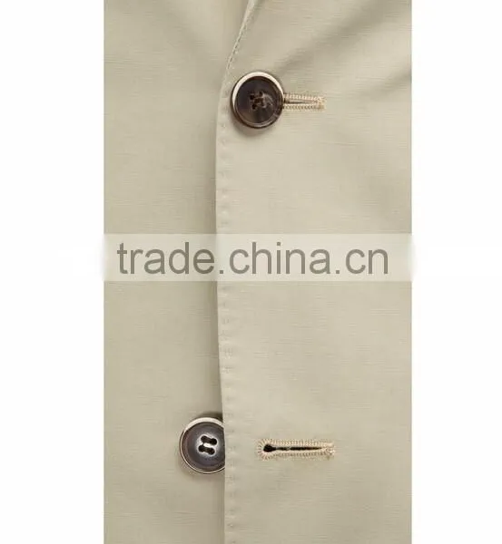 BESPOKE KHAKI PLAIN SUIT FOR MEN photo-2
