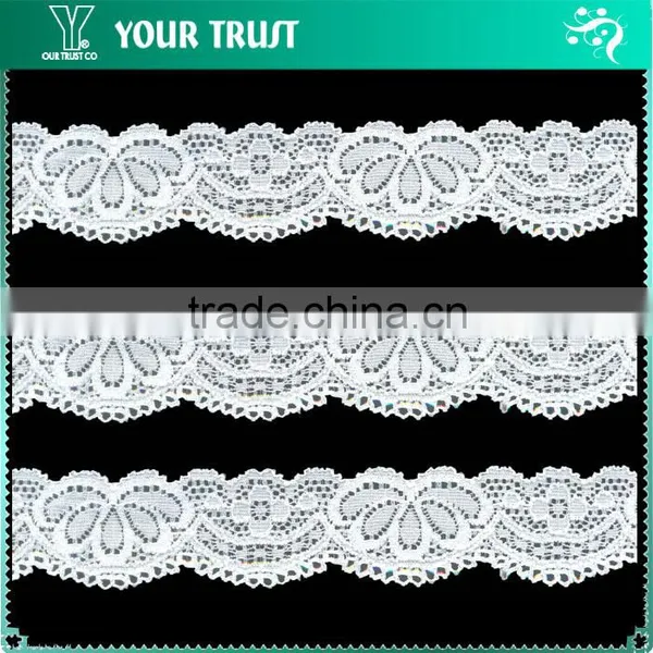 Width 1.3 Centimeter Trimming For Underwear White Stretch Elastic Lace photo-6