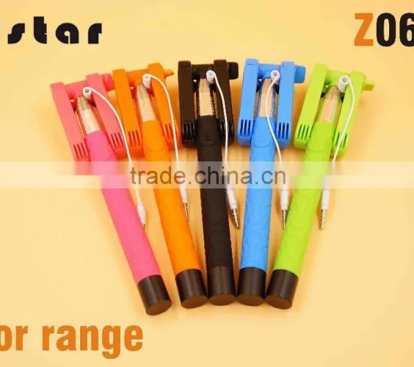 2015 Hottest KJstar Z06-4 Volume Key Cable Selfie Stick With Foldable Designed Smart Phone Clip photo-6