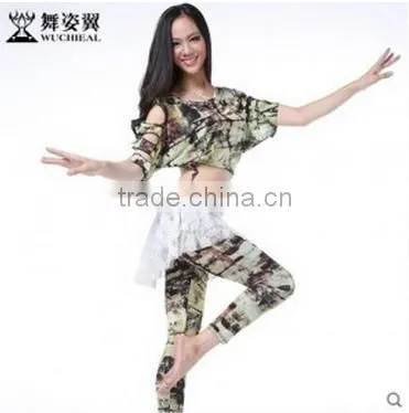 Wuchieal 2015 Printing Training Belly Dance Costume Set Quality Choice photo-4