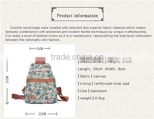 Beautiful Newest Design Canvas School Backpack for Teenage Girls photo-5