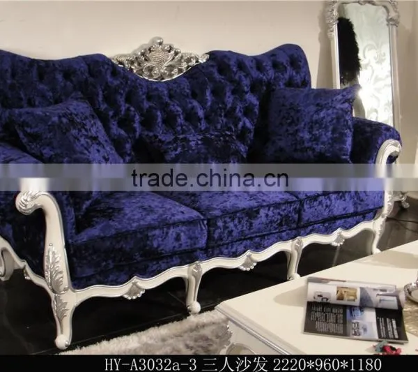 High Density PU Foam Sofas, 1+2+3 Wooden Hand Carving Living Room Sofas photo-4