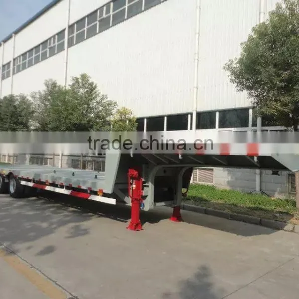 2 Axles Heavy Duty Machinery Transport Low Bed Semi Trailer (axle or Size Optional) photo-3
