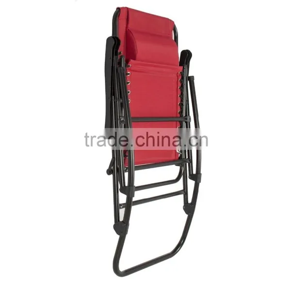 Teslin Fabric Steel Frame Adults Folding Outdoor Rocking Chair For Sale photo-3