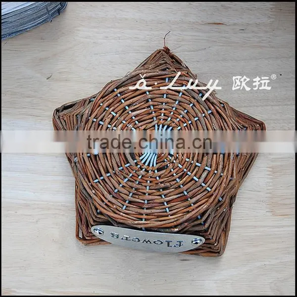 Star Shape Unpeeled Willow Basket Set photo-5